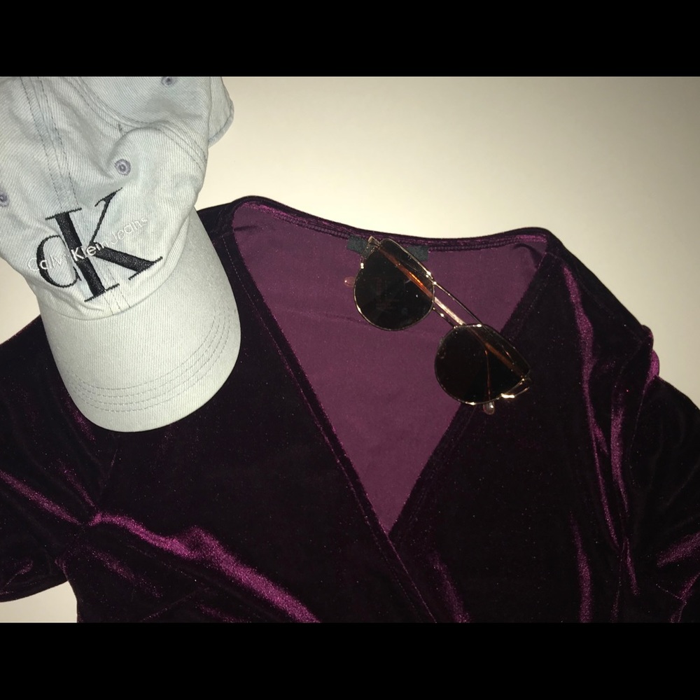 Velvet wrap top